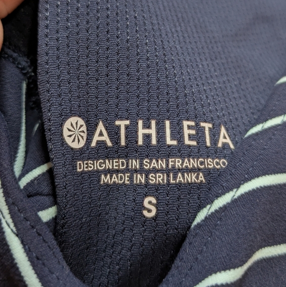 Athleta Blue High Neck Racerback Sports Bra S - Picture 6 of 8